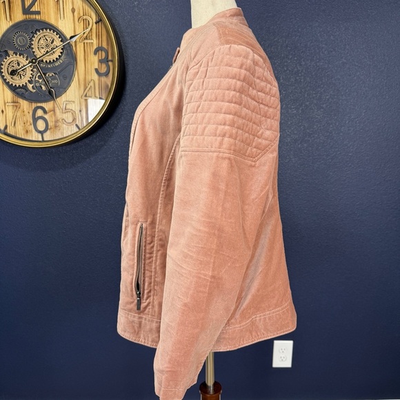 Westport Women's Blush Velvet Moto Jacket Plus Size 3X - Picture 2 of 8